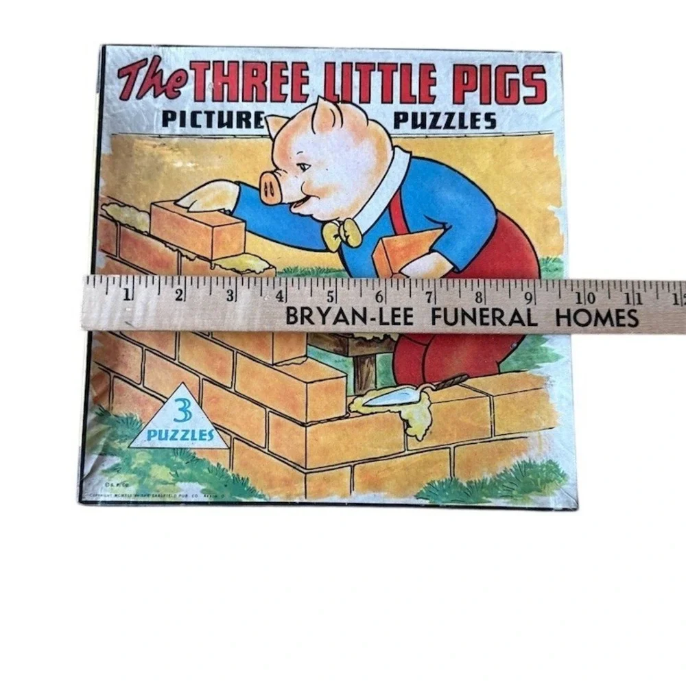 Vintage The Three‎ Little Pigs Picture Puzzles Boxed Set 3 Puzzles